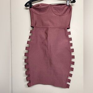 By the Way Strapless Bandage Dress – Mauve Size: Small